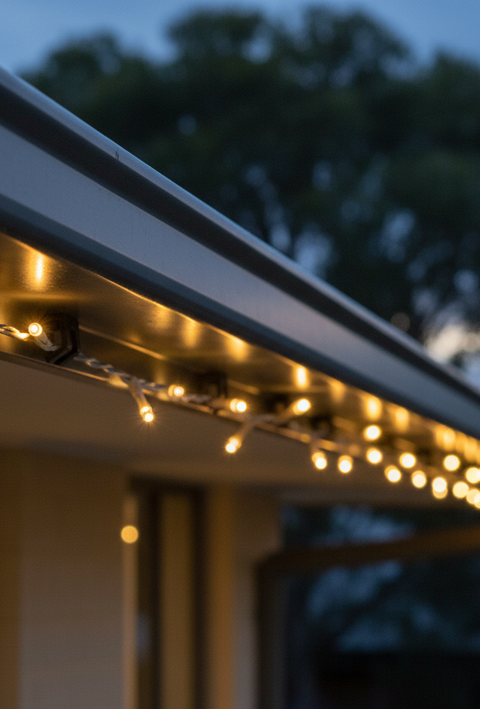 Cable Mag clips holding Christmas lights on guttering