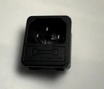 IEC C14 Fused Power Socket - Press Fit Panel Mount